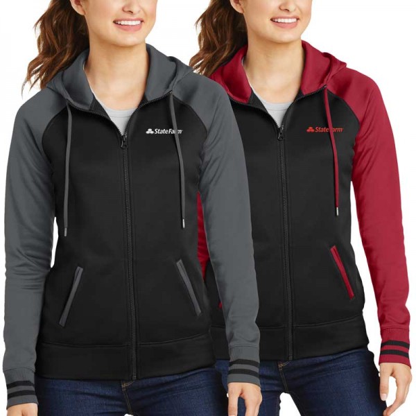 Sport-Tek Ladies Sport-Wick® Varsity Fleece Full-Zip Hooded Jacket