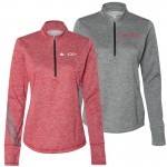 100 Year - Adidas Ladies Brushed Terry Heathered Quarter-Zip Pullover
