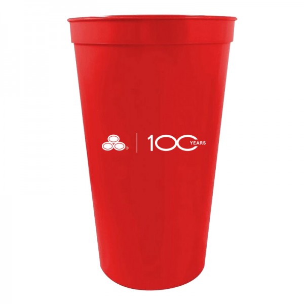 100 Year - Smooth Wall Plastic Stadium Cup (Pkg of 10)