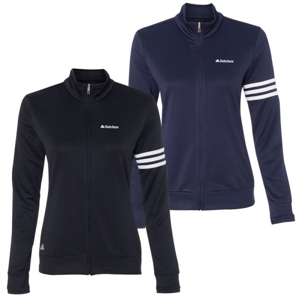 Adidas Ladies 3-Stripes French Terry Full-Zip Pullover